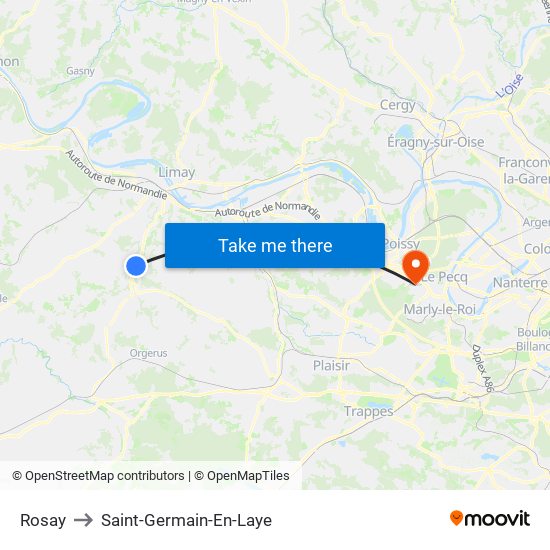 Rosay to Saint-Germain-En-Laye map