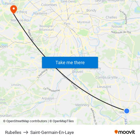 Rubelles to Saint-Germain-En-Laye map