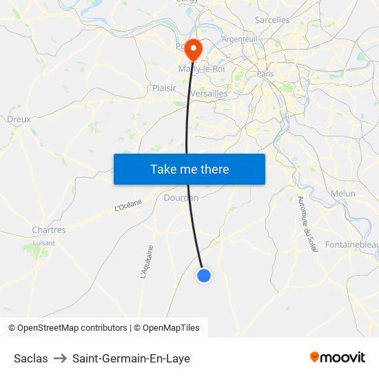 Saclas to Saint-Germain-En-Laye map