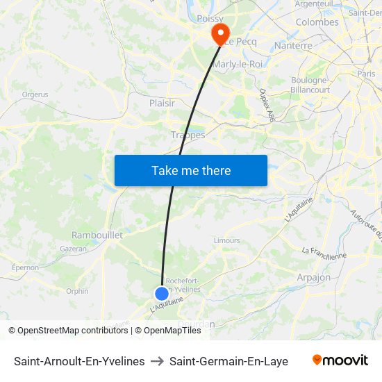 Saint-Arnoult-En-Yvelines to Saint-Germain-En-Laye map
