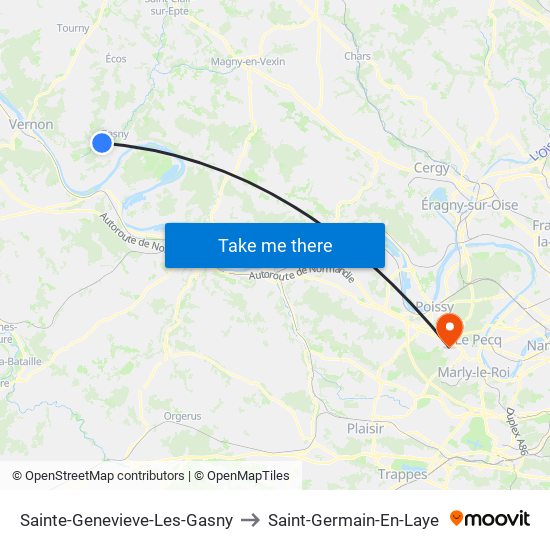 Sainte-Genevieve-Les-Gasny to Saint-Germain-En-Laye map