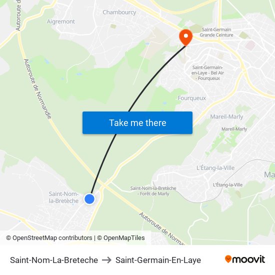 Saint-Nom-La-Breteche to Saint-Germain-En-Laye map