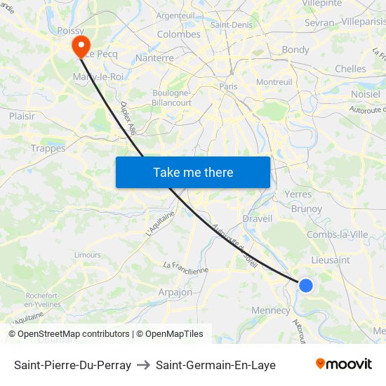 Saint-Pierre-Du-Perray to Saint-Germain-En-Laye map