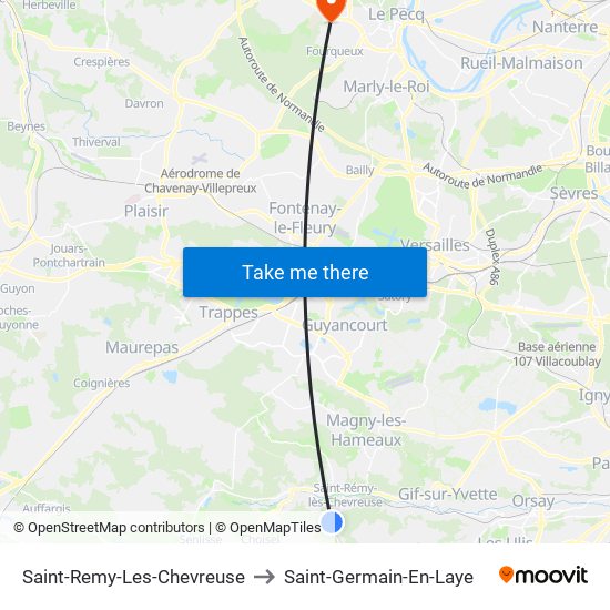 Saint-Remy-Les-Chevreuse to Saint-Germain-En-Laye map