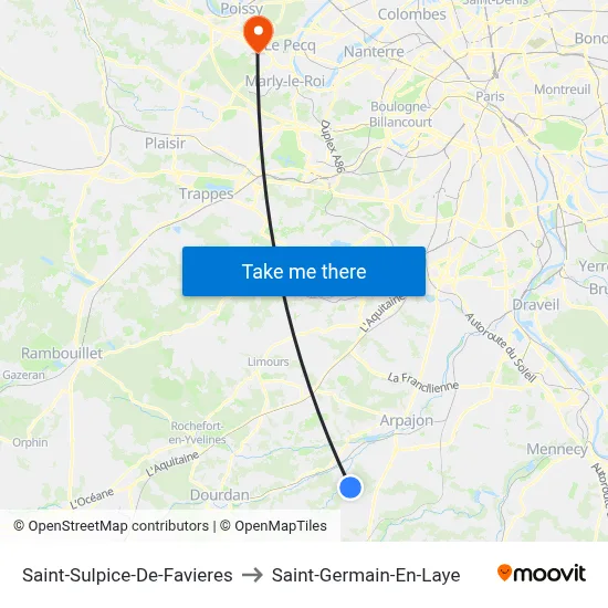 Saint-Sulpice-De-Favieres to Saint-Germain-En-Laye map