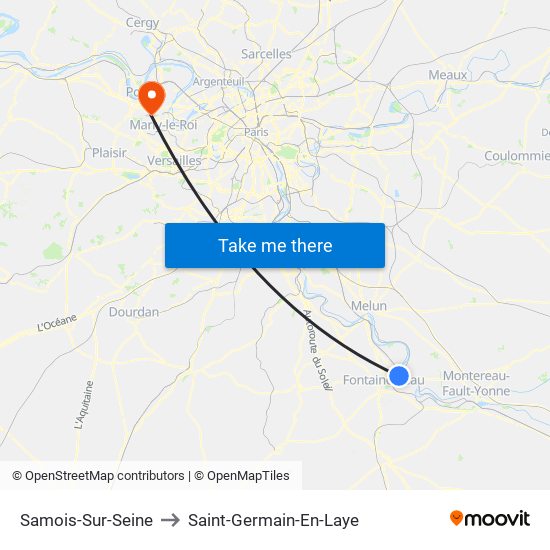Samois-Sur-Seine to Saint-Germain-En-Laye map