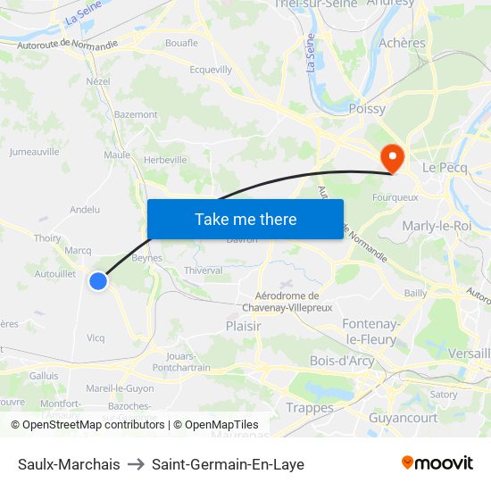 Saulx-Marchais to Saint-Germain-En-Laye map