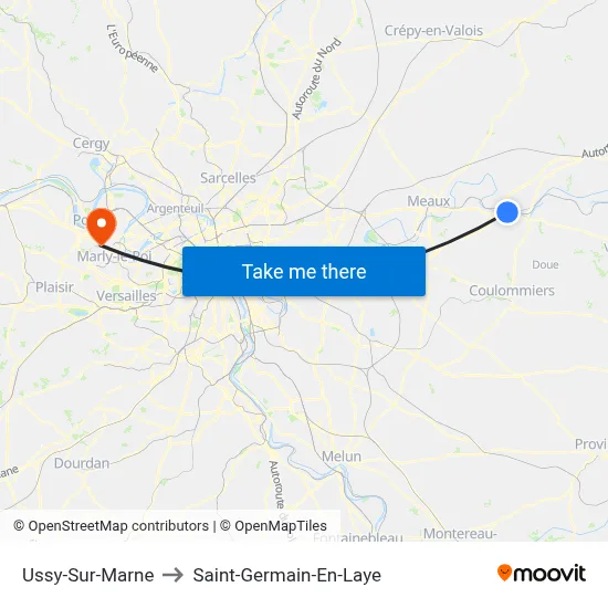 Ussy-Sur-Marne to Saint-Germain-En-Laye map