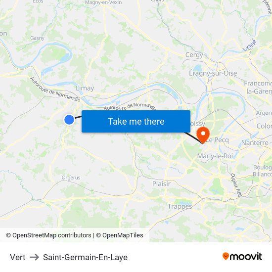 Vert to Saint-Germain-En-Laye map