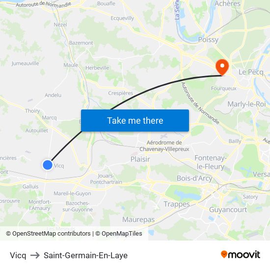 Vicq to Saint-Germain-En-Laye map