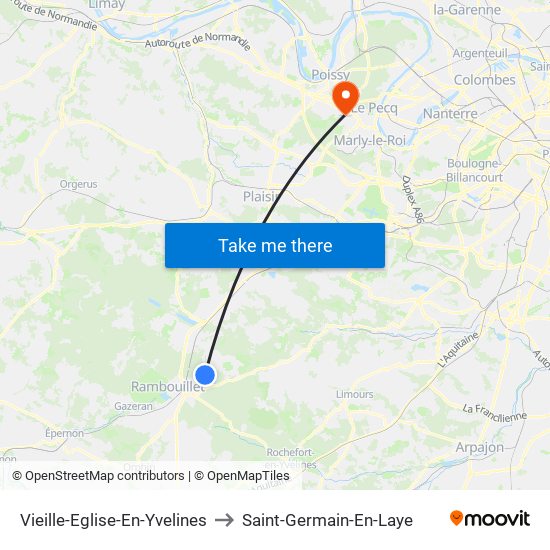 Vieille-Eglise-En-Yvelines to Saint-Germain-En-Laye map