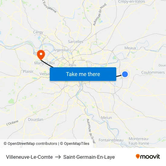 Villeneuve-Le-Comte to Saint-Germain-En-Laye map