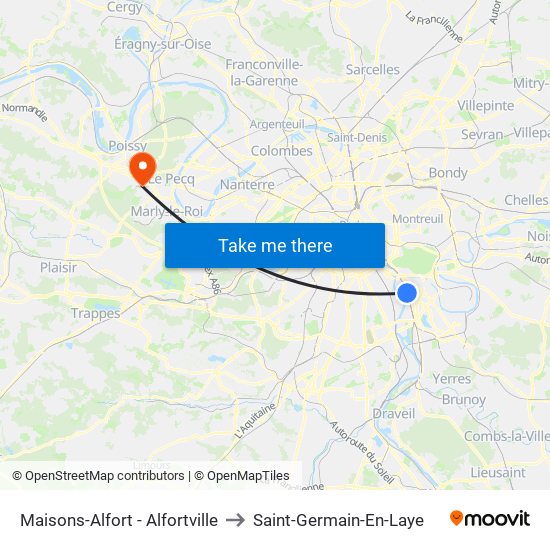 Maisons-Alfort - Alfortville to Saint-Germain-En-Laye map