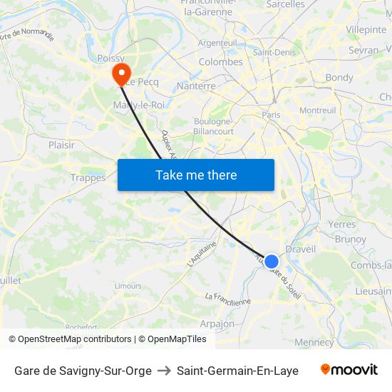 Gare de Savigny-Sur-Orge to Saint-Germain-En-Laye map