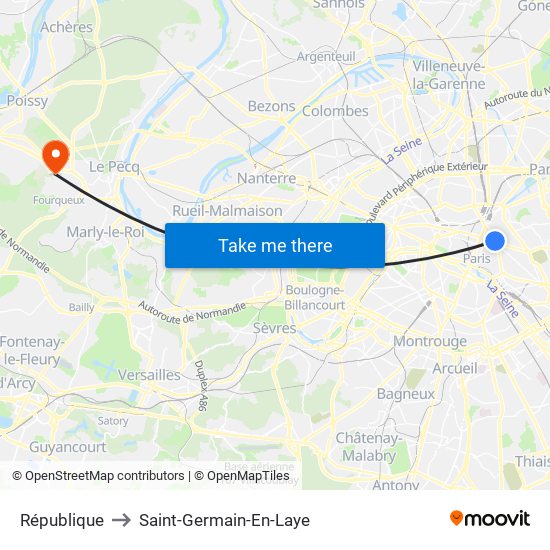 République to Saint-Germain-En-Laye map