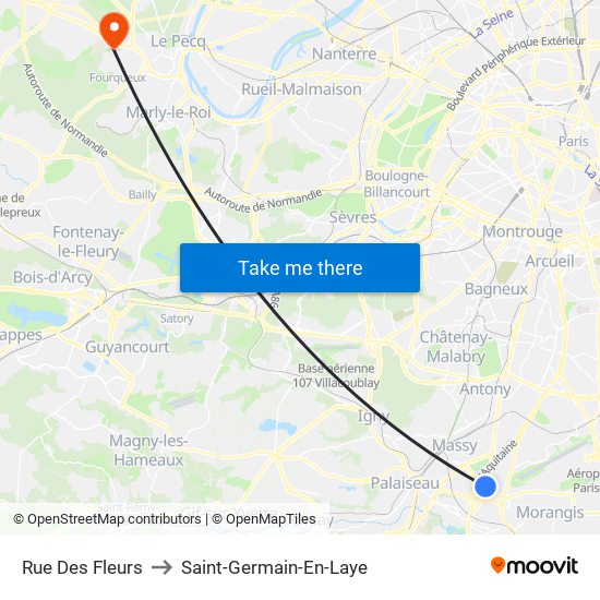 Rue Des Fleurs to Saint-Germain-En-Laye map