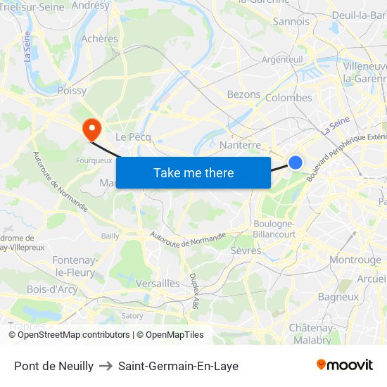 Pont de Neuilly to Saint-Germain-En-Laye map