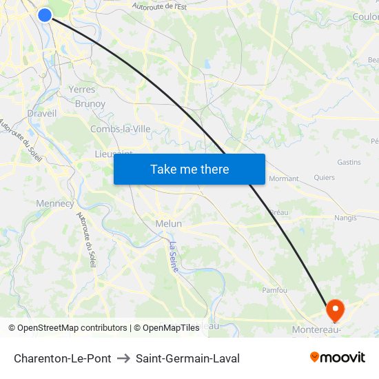 Charenton-Le-Pont to Saint-Germain-Laval map