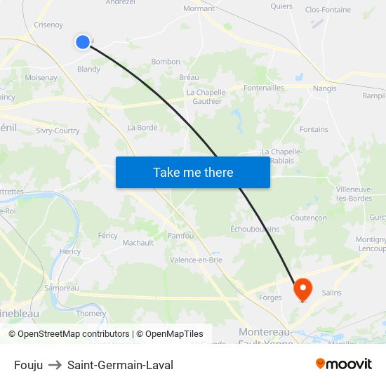 Fouju to Saint-Germain-Laval map