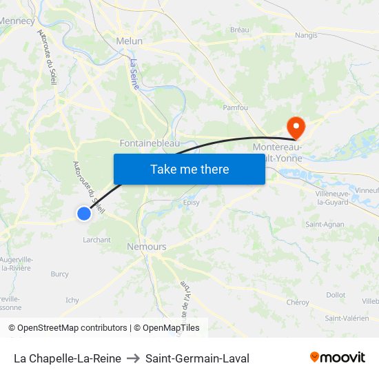 La Chapelle-La-Reine to Saint-Germain-Laval map