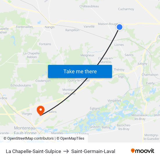La Chapelle-Saint-Sulpice to Saint-Germain-Laval map