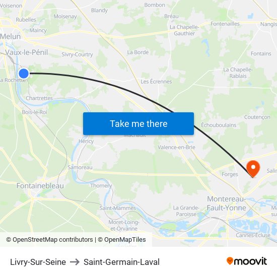 Livry-Sur-Seine to Saint-Germain-Laval map
