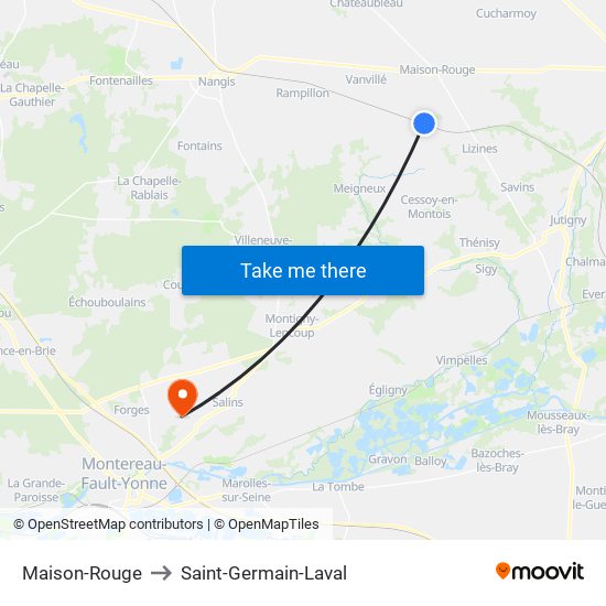 Maison-Rouge to Saint-Germain-Laval map