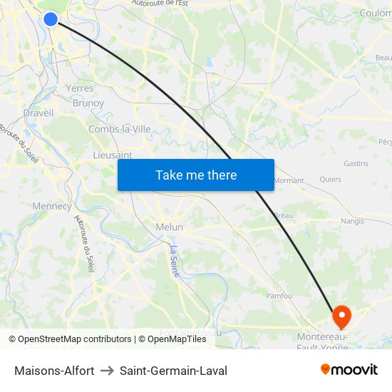 Maisons-Alfort to Saint-Germain-Laval map