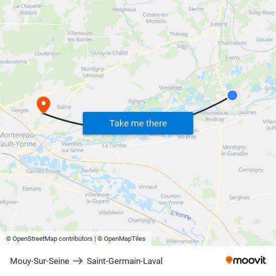 Mouy-Sur-Seine to Saint-Germain-Laval map