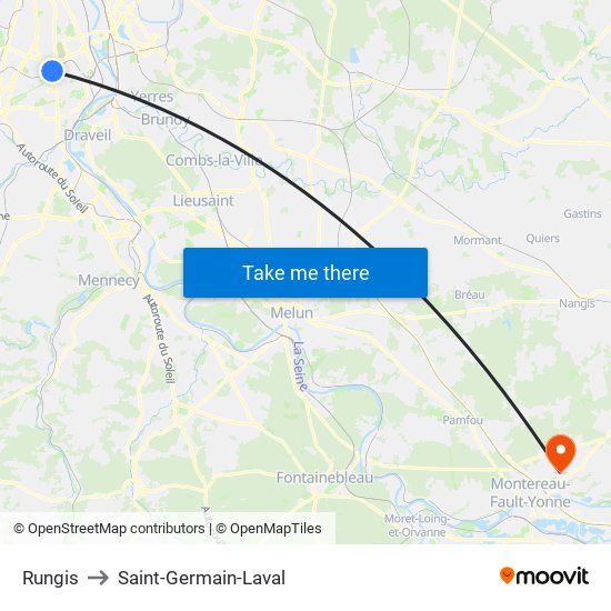 Rungis to Saint-Germain-Laval map