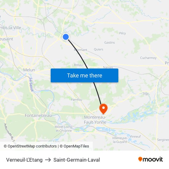 Verneuil-L'Etang to Saint-Germain-Laval map