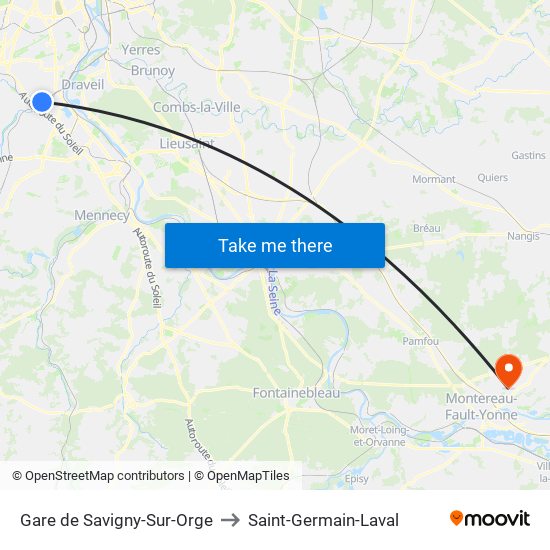 Gare de Savigny-Sur-Orge to Saint-Germain-Laval map