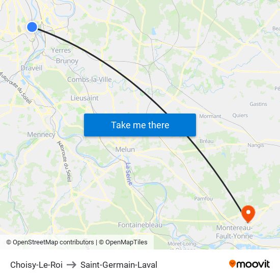 Choisy-Le-Roi to Saint-Germain-Laval map