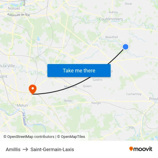 Amillis to Saint-Germain-Laxis map