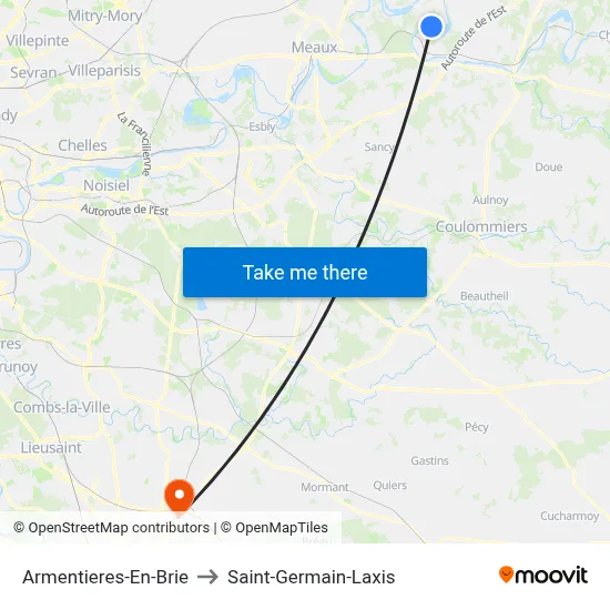 Armentieres-En-Brie to Saint-Germain-Laxis map