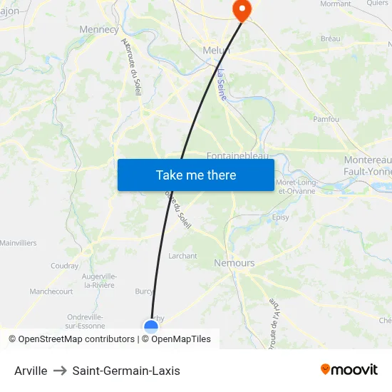 Arville to Saint-Germain-Laxis map