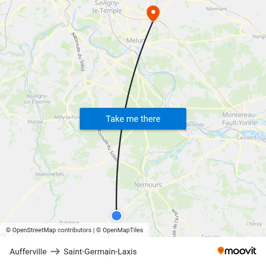 Aufferville to Saint-Germain-Laxis map