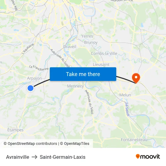 Avrainville to Saint-Germain-Laxis map