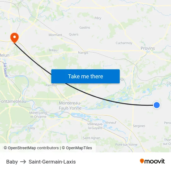 Baby to Saint-Germain-Laxis map