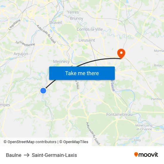 Baulne to Saint-Germain-Laxis map