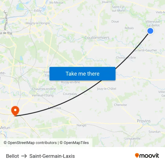 Bellot to Saint-Germain-Laxis map