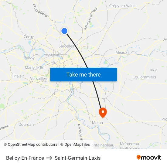 Belloy-En-France to Saint-Germain-Laxis map
