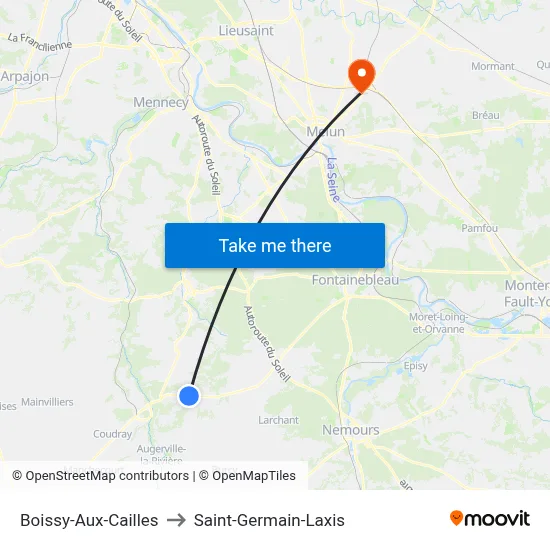 Boissy-Aux-Cailles to Saint-Germain-Laxis map