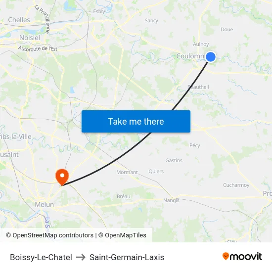 Boissy-Le-Chatel to Saint-Germain-Laxis map