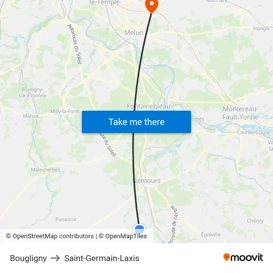 Bougligny to Saint-Germain-Laxis map