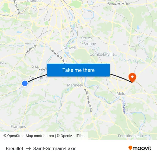 Breuillet to Saint-Germain-Laxis map