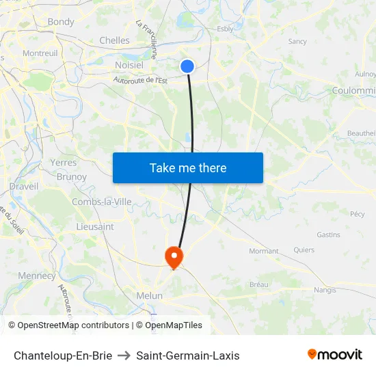 Chanteloup-En-Brie to Saint-Germain-Laxis map