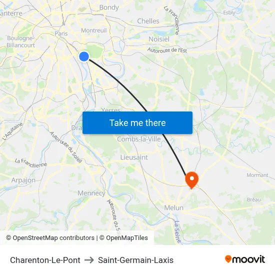 Charenton-Le-Pont to Saint-Germain-Laxis map