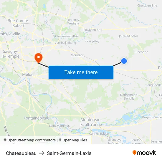 Chateaubleau to Saint-Germain-Laxis map