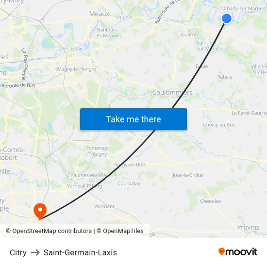 Citry to Saint-Germain-Laxis map